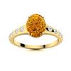 Image 1 : Natural 3.38 CTW Citrine & Diamond Engagement Ring 18K Yellow Gold