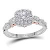 Image 1 : 14kt Two-tone Gold Round Diamond Solitaire Bridal Wedding Engagement Ring 3/4 Cttw