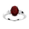 Image 1 : Natural 2.01 CTW Garnet & Diamond Engagement Ring 14K White Gold