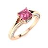 Image 2 : Natural 1.12 CTW Tourmaline & Diamond Engagement Ring 14K Rose Gold