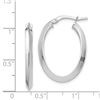 Image 2 : 14k White Gold Polished Oval Hoop Earrings - 2.5 mm