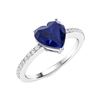 Image 2 : Natural 0.88 CTW Sapphire & Diamond Engagement Ring 14K White Gold