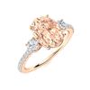 Image 2 : Natural 1.49 CTW Morganite & Diamond Engagement Ring 18K Rose Gold