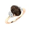 Image 2 : Natural 2.71 CTW Smoky Quartz & Diamond Engagement Ring 14K Rose Gold