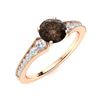 Image 2 : Natural 0.85 CTW Smoky Quartz & Diamond Engagement Ring 14K Rose Gold