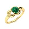 Image 2 : Natural 0.62 CTW Emerald Solitaire Ring 18K Yellow Gold