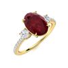 Image 2 : Natural 5.66 CTW Ruby & Diamond Engagement Ring 18K Yellow Gold