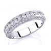 Image 1 : Natural 1.22 CTW Designer Round Cut Channel Set & Pave Diamond Wedding Band 18KT White Gold