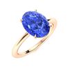 Image 2 : Natural 6.02 CTW Ceylon Sapphire Solitaire Ring 18K Rose Gold