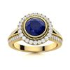 Image 1 : Natural 2.05 CTW Sapphire & Diamond Engagement Ring 18K Yellow Gold