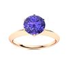 Image 1 : Natural 1.42 CTW Tanzanite Solitaire Ring 18K Rose Gold