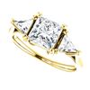 Image 1 : Natural 1.52 CTW 3-Stone Princess & Trillion Cut Diamond Ring 18KT Yellow Gold