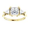 Image 3 : Natural 1.52 CTW 3-Stone Princess & Trillion Cut Diamond Ring 18KT Yellow Gold