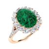 Image 2 : Natural 4.43 CTW Emerald & Diamond Engagement Ring 18K Rose Gold