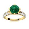 Image 1 : Natural 2.39 CTW Emerald & Diamond Engagement Ring 18K Yellow Gold