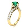 Image 2 : Natural 2.39 CTW Emerald & Diamond Engagement Ring 18K Yellow Gold