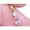 Image 1 : USGL Certified .75 ct Blue Topaz Solitaire Pendant 14kt