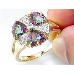 Vintage 2.75 ct Amethyst Sapphire & Diamond Pendant 14K