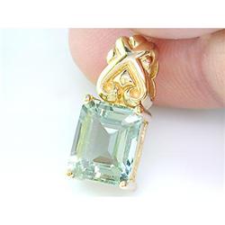 Vintage 1.00 ct Green Amethyst & Diamond Ring 14kt Gold