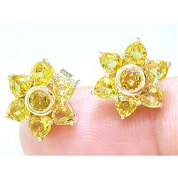 Certified 4.75 ct Tanzanite & Diamond Stud Earrings 14K