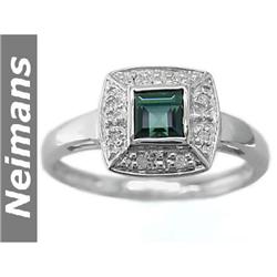 Certified 2.00 ct Chrome Diopside & Diamond Ring Gold