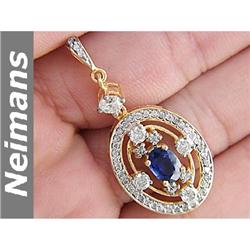 Certified 1.00 ct Emerald & VS Diamond Pendant 14k Gold