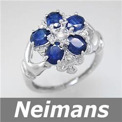 Gem Quality 2.75 ct Certified Sapphire & Diamond Ring