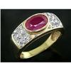 Image 1 : Men's Gents 2.00 ct Certified Ruby & Diamond Ring 14kt