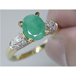 Vintage 1.75 ct Emerald & VS Diamond Ring 14k Certified