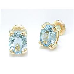 Neimans 2.25 ct Aquamarine Stud Earrings 14kt Gold USGL