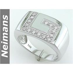 Men's .25 ct VS Diamond Gents Ring 14kt Gold CERTIFIED