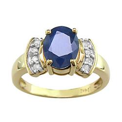 Certified 2.75 ct Sapphire & VS Diamond Ring 14kt Gold
