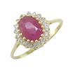 Image 1 : Gem Certified 2.00 ct Ruby & VS Diamond Ring 14kt Gold