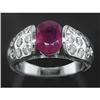 Image 1 : Men's Certified 3.50 ct Ruby & VS Diamond Ring 14k Gold