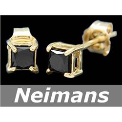 1.00 ct Black Diamond Stud Earrings 14kt Gold