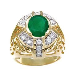 Men's 4.50 ct Emerald & Sapphire Gents Ring 14kt Gold