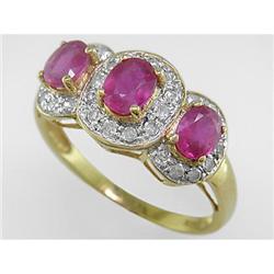 Vintage 2.00 ct Ruby & VS Diamond Ring 14kt Certified
