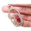 Image 1 : USGL Certified 3.25 ct Ruby & Diamond Pendant 14kt Gold