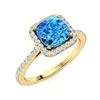 Image 2 : Natural 1.22 CTW Topaz & Diamond Engagement Ring 18K Yellow Gold