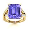 Image 1 : Natural 3.02 CTW Tanzanite & Diamond Engagement Ring 18K Yellow Gold