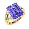 Image 2 : Natural 3.02 CTW Tanzanite & Diamond Engagement Ring 18K Yellow Gold