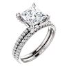 Image 1 : Natural 3.02 CTW Under-Halo Princess Cut Diamond Ring 14KT White Gold