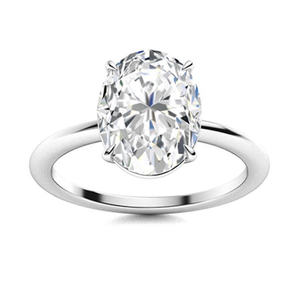 Natural 2.76 CTW Diamond Solitaire Ring 14K White Gold