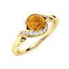 Image 2 : Natural 0.85 CTW Citrine & Diamond Engagement Ring 18K Yellow Gold