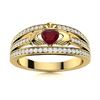 Image 1 : Natural 0.72 CTW Ruby & Diamond Engagement Ring 18K Yellow Gold