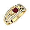 Image 2 : Natural 0.72 CTW Ruby & Diamond Engagement Ring 18K Yellow Gold