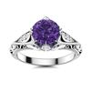Image 1 : Natural 1.83 CTW Amethyst & Diamond Engagement Ring 14K White Gold