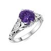 Image 2 : Natural 1.83 CTW Amethyst & Diamond Engagement Ring 14K White Gold