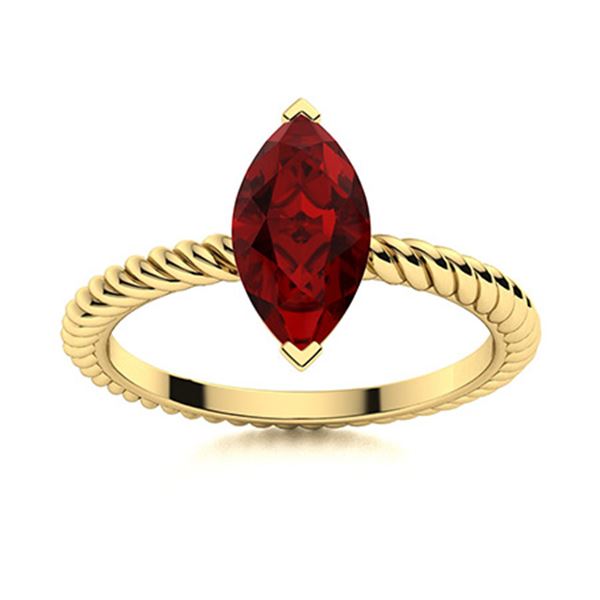 Natural 0.16 CTW Garnet Solitaire Ring 14K Yellow Gold