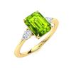 Image 2 : Natural 4.99 CTW Peridot & Diamond Engagement Ring 14K Yellow Gold